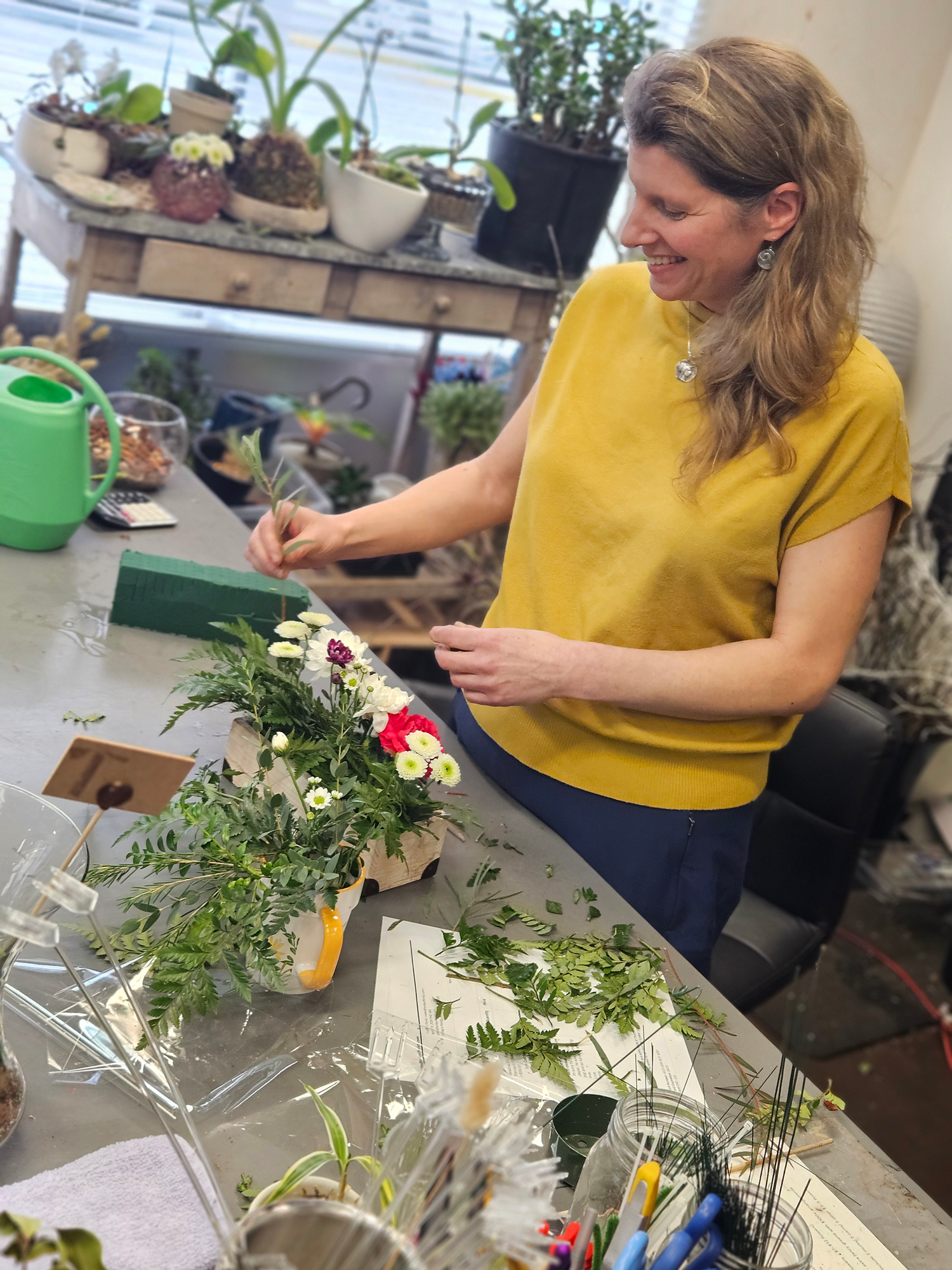 Turleys Florist Team of Floral Designers creating flower arrangement